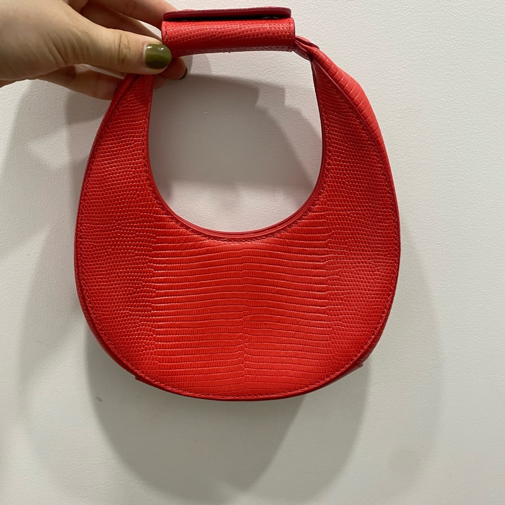 STAUD red mini moon bag